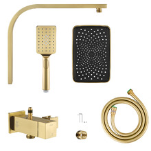 Ottimo 300mm Gold Short Twin Shower Mixer Set